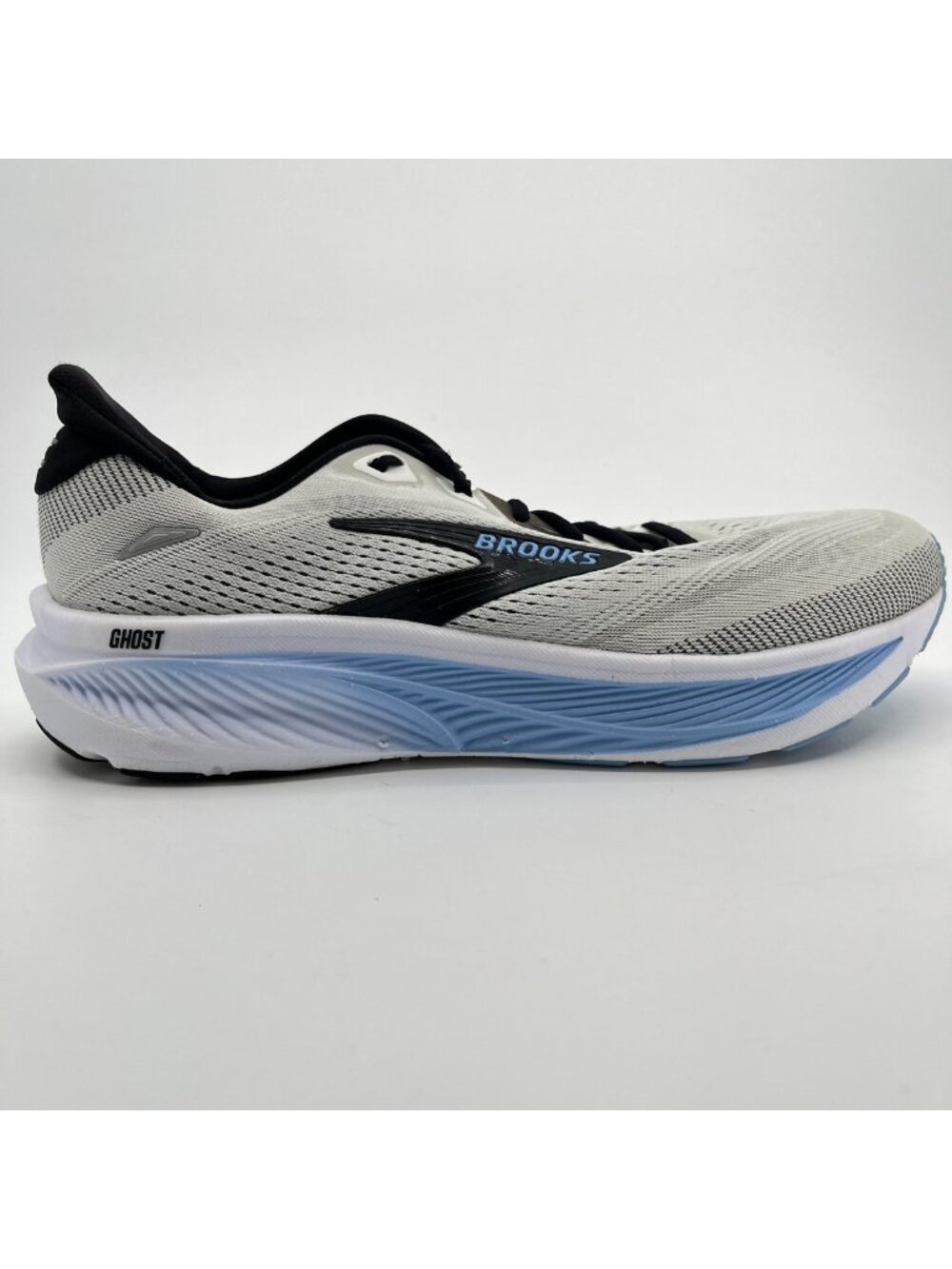 Brooks Ghost 18 Mens Size 10.5 Gray Black Blue Athletic Running Shoes Sneakers